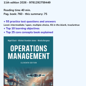 Summary Operations Management 11th edition 2026 - / 9781292759449 / + practice test + learning objectives + core concepts