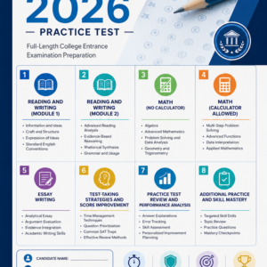 SAT Practice Test 2026 | Complete Digital SAT Prep Exam | 300+ Questions | Reading, Writing, Math & Essay | Answers, Explanations, Score Guide & Full-Length Practice Test