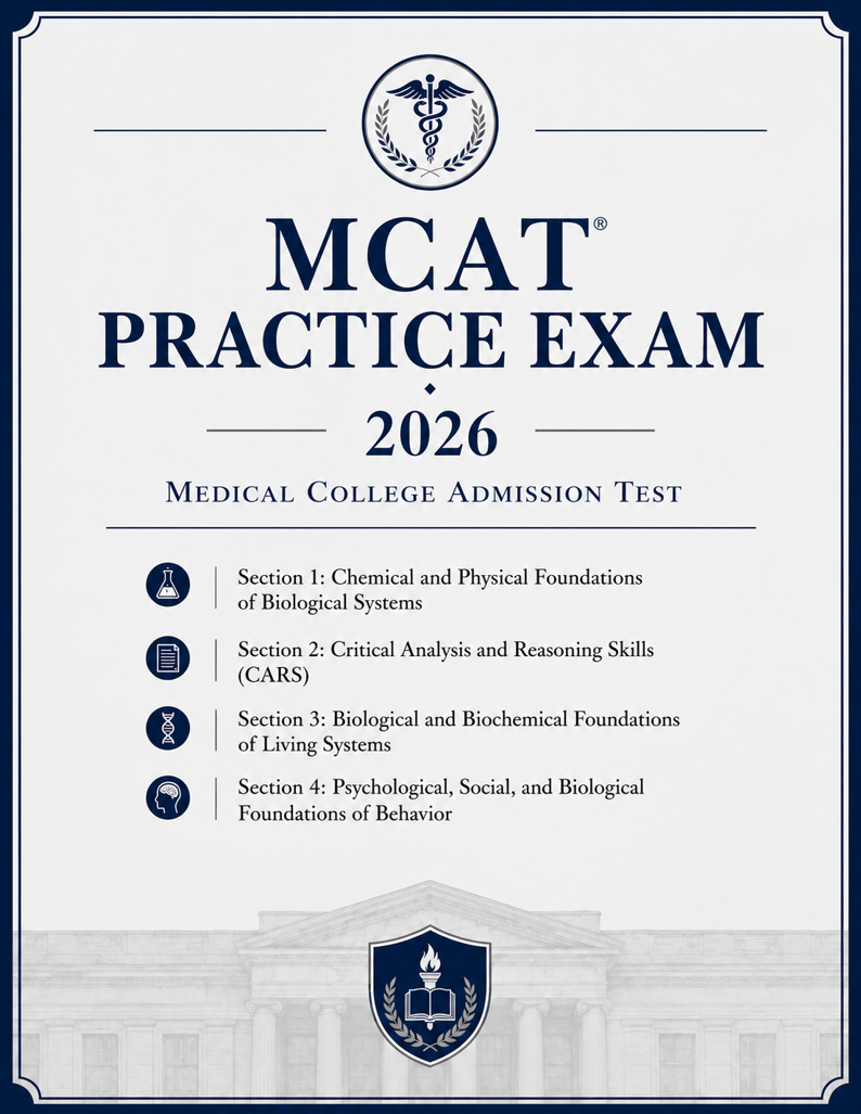 MCAT Practice Exam 2026 Edition: Full-Length MCAT Practice Test with Answers & Explanations